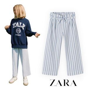 ZARA Kids | Blue | STRIPED TEXTURED WEAVE PANTS